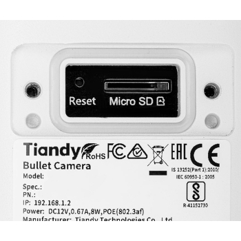 KAMERA IP TC-C38US 3LHA-27135 Lite Series 8 Mpx 2.7 ... 13.5 mm TIANDY